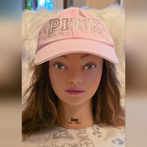 NWOT Victoria’s Secret PINK Baby Pink Silver Logo Hat